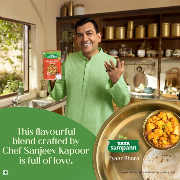 Tata Sampann Kitchen King Masala with Natural Oils, 100g, Crafted by Chef Sanjeev Kapoor, With Chef’s Exclusive Tip, Rich Aroma & Flavour - Image 3